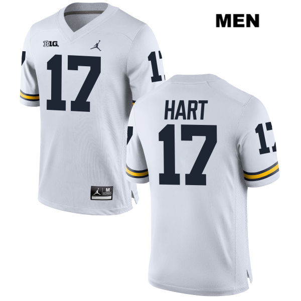 Men's NCAA Michigan Wolverines Will Hart #17 White Jordan Brand Authentic Stitched Football College Jersey XK25B25WJ